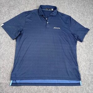 Ralph Lauren Sport RLX Navy Blue Geometric Short Sleeve Polo Shirt Men's Size XL